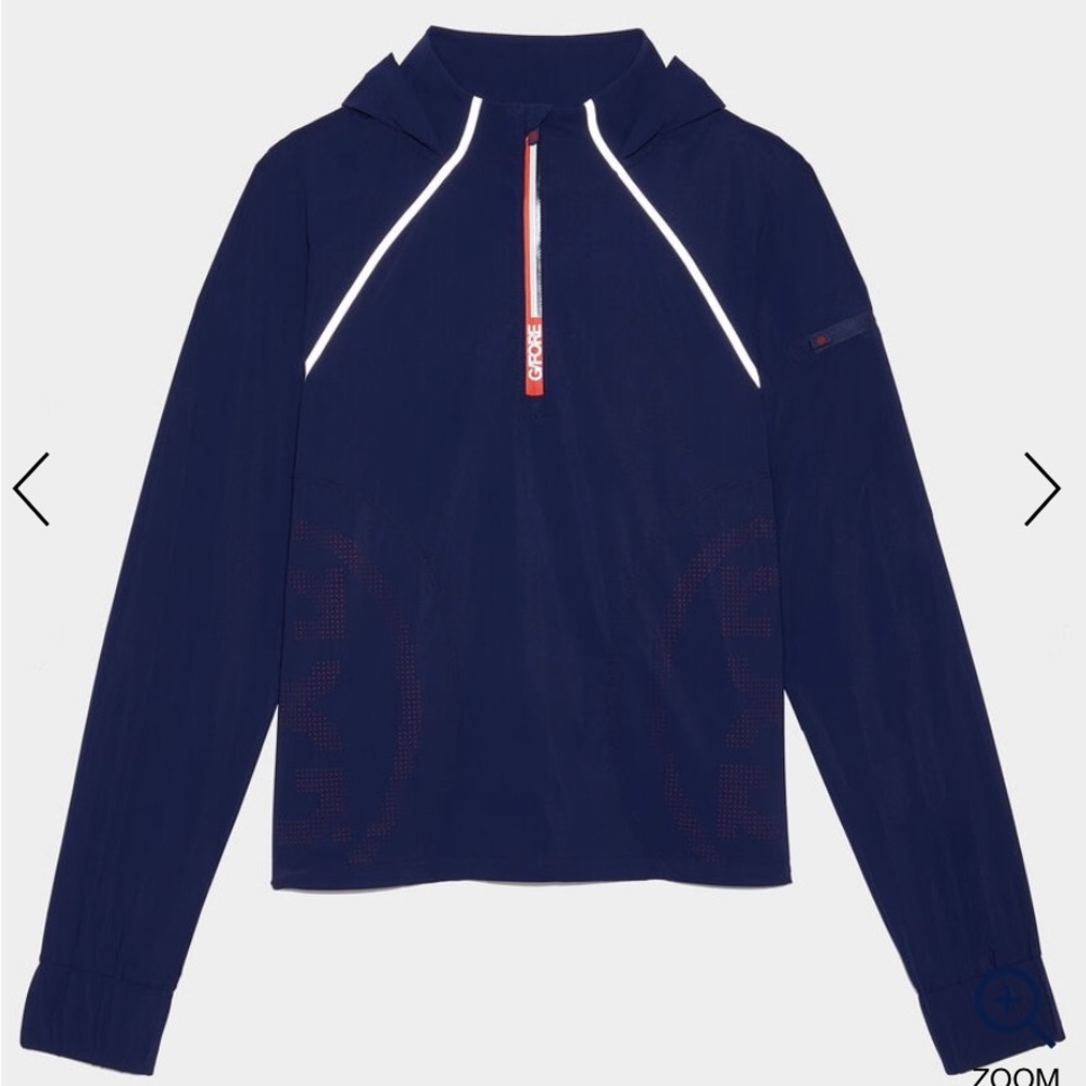 G/FORE Stretch Knit Cropped Quarter Zip Hooded Pullover